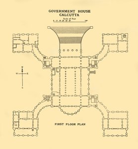 Casa de Gobierno de Calcuta - Plano del primer piso, 1925 de Unbekannt