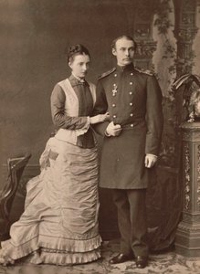 Gran Duquesa Anastasia Mikhailovna de Rusia y Gran Duque Federico Francisco III, 1878 de Unbekannt