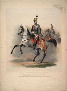 Gran Príncipe Alexander Nikolayevich como coronel en jefe del 4º Regimiento de Húsares austriaco, 1845 de Unbekannt