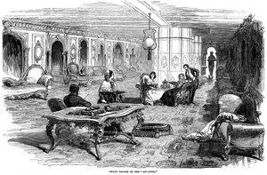 Gran salón del barco de vapor Atlantic, 1850