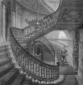 Gran escalera en Carlton House, Westminster, Londres, c1820 1878 de Unbekannt