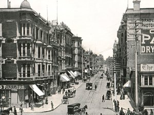 Avenida Grant mirando al norte desde Market Street, San Francisco, EE.UU., 1895 de Unbekannt