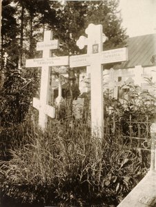 Tumbas en el cementerio del Convento de Novodevichy, Moscú, Rusia, 1929
