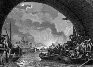 Gran incendio de Londres, 1666 siglo XIX de Unbekannt