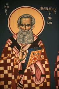 Icono ortodoxo griego que representa a San Atanasio el Grande Tesalónica Grecia de Unbekannt