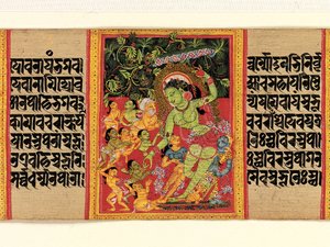 Tara Verde dispensando dones a devotos extáticos... Perfección de la Sabiduría, principios del siglo XII de Unbekannt