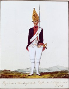 Granadero del Regimiento Zöge von Manteuffel, 1762 de Unbekannt