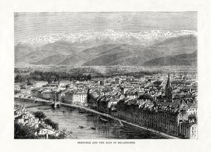 Grenoble y los Alpes de Belledonne, Francia, 1879 de Unbekannt