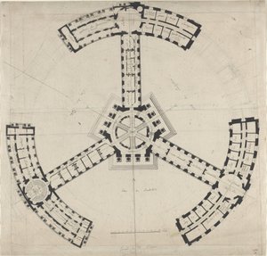 Plano de planta para una Academia de Bellas Artes, 1750-1790 de Unbekannt