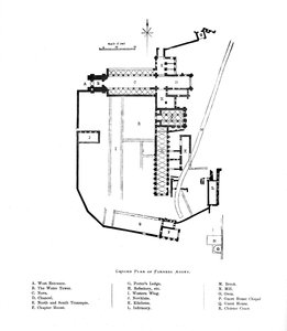 Plano del suelo de la Abadía de Furness, 1897
