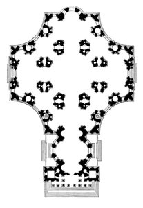 Plano de la Catedral de San Pablo, Londres, segundo diseño, siglo XVII de Unbekannt