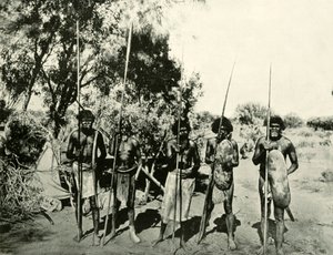 Grupo de hombres aborígenes, Queensland, Australia, 1901 de Unbekannt