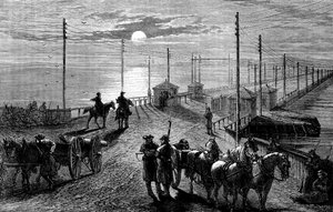 Guardando un puente sobre el Potomac, Guerra Civil Americana, c1861 c1880