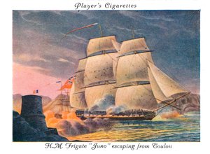 La fragata H.M. Juno escapando de Toulon, 1936