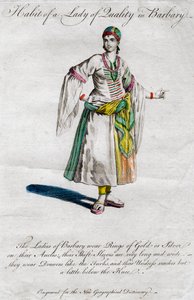 Hábito de una dama de calidad en Barbary, siglos XVIII-XIX
