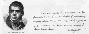 Escritura y firma de Sir Walter Scott de Unbekannt