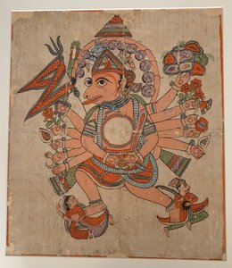 Hanuman en su forma tántrica de cinco cabezas Pancha Mukha, ca. finales del siglo XIX de Unbekannt