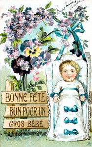 Feliz cumpleaños, Gran bebé, Gran bebé, Postal francesa