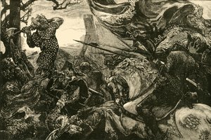 Harold en la Batalla de Hastings, 1066 de Unbekannt