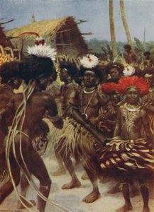 Danza de la cosecha, Nueva Guinea, 1923 de Unbekannt