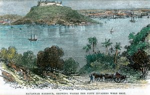 Puerto de La Habana, mostrando donde fueron fusilados los cincuenta invasores, Cuba, c1880 de Unbekannt