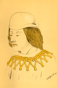 Cabeza I. De una de las pinturas murales en la iglesia de Eton, 1911