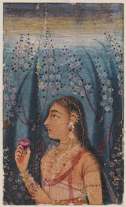 Cabeza de una joven, entre tallos florecientes, c. 1620 de Unbekannt