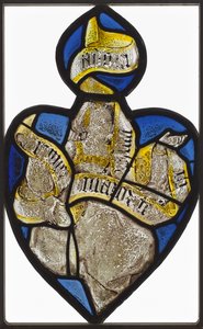 Panel en forma de corazón: Figura de una mujer con una banderola Sibila, c. 1480-1520 de Unbekannt