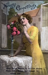 Saludos cordiales, tarjeta de cumpleaños, c1918 de Unbekannt
