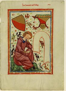 Heinrich von Veldeke del Codex Manesse, entre 1305 y 1340 de Unbekannt