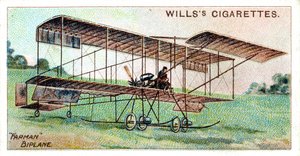Henri Farman en el biplano Farman, aviador y constructor de aviones francés