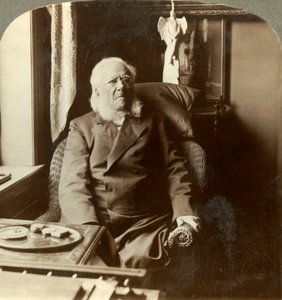 Henrik Ibsen, el poeta a quien todo el mundo rinde homenaje, en casa Christiania, Noruega, c1905 de Unbekannt