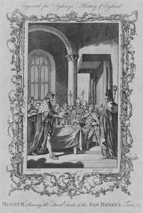Enrique II sirviendo el primer plato en la mesa de su hijo Enrique