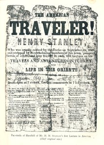 Henry M. Stanley, Folleto de la Gira de Conferencias en América, A los 31 años descubrió al Dr. Livingstone en África de Unbekannt