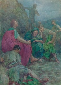 Aquí, protegido por acantilados empinados, se sentó a descansar, c1912 1912 de Unbekannt