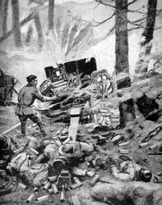 Heroísmo de una batería italiana de 75 mm, Primera Guerra Mundial, 1915 de Unbekannt