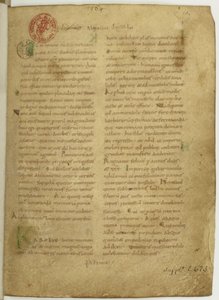 Historia Brittonum por Nennius. Primera página del manuscrito, siglo XI