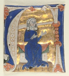 Inicial historiada A extraída de una Biblia, 1200s de Unbekannt
