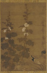 Malvarrosas y patos, dinastía Ming, 1368-1644 de Unbekannt