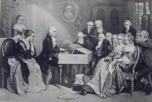 Concierto en casa de la familia Mozart en Viena, siglo XIX de Unbekannt