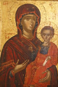 Icono: Santa María Hodigitria (siglo XVI), Berat, Albania de Unbekannt