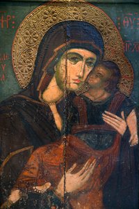Icono en el museo bizantino de Pedoulas: la Virgen Eleousa de Unbekannt