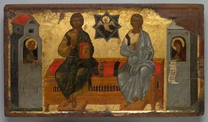 Icono de la Trinidad del Nuevo Testamento, c. 1450 de Unbekannt