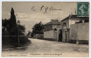Ile de France, Val de Marne (94), Villecresnes: ruta de la Garenne - Postal fechada en 1909