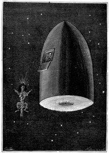Ilustración de De la Tierra a la Luna de Julio Verne