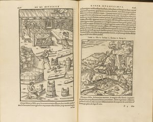 Ilustración de De re metallica libri XII de Georgius Agricola, 1556 de Unbekannt