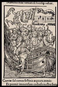 Ilustración para el libro Nave de los locos de Sebastian Brant, 1497