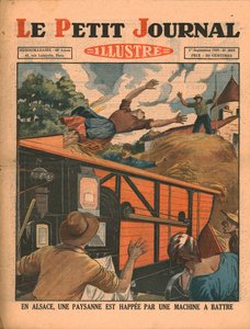 En Alsacia, una campesina atrapada en una máquina trilladora, 1929 de Unbekannt