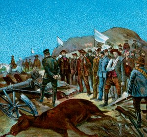 En el campamento de Cronje después de la rendición, 1900 de Unbekannt