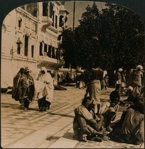 En el patio del Templo Dorado. Amritsar, India, 1907 de Unbekannt